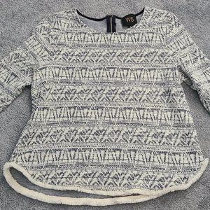 Blue/White Woven Top